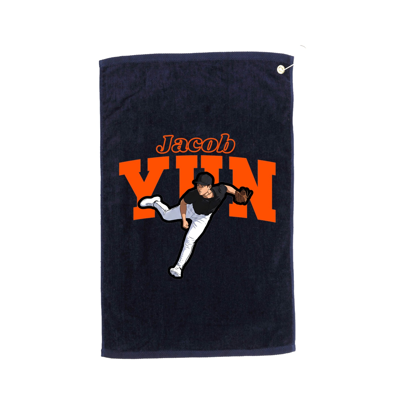 Golf Towel — Name Arch in Navy