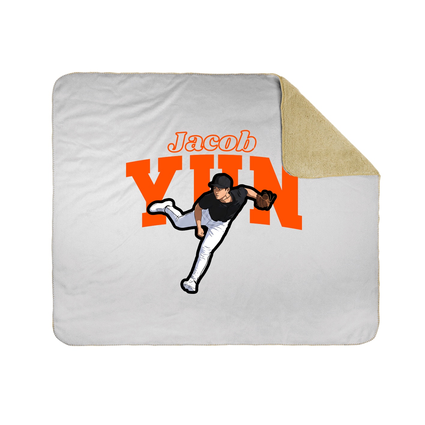 Throw Blanket — Name Arch in White