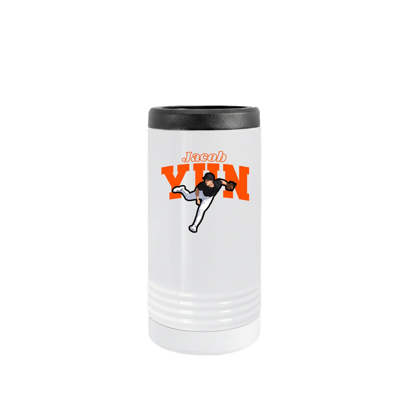 Slim Beverage Holder — Name Arch in White