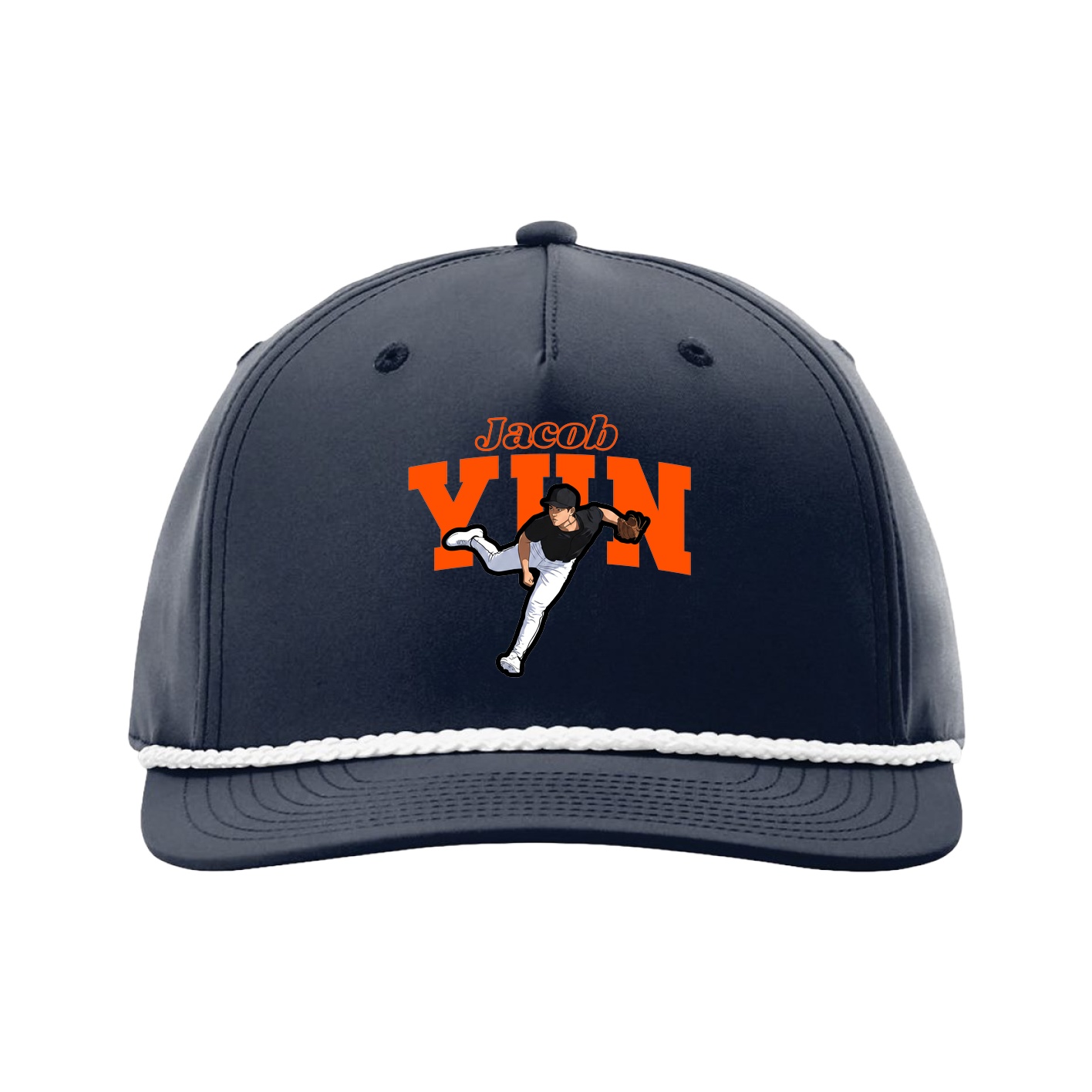 Five-Panel Classic Rope Cap — Name Arch in Navy