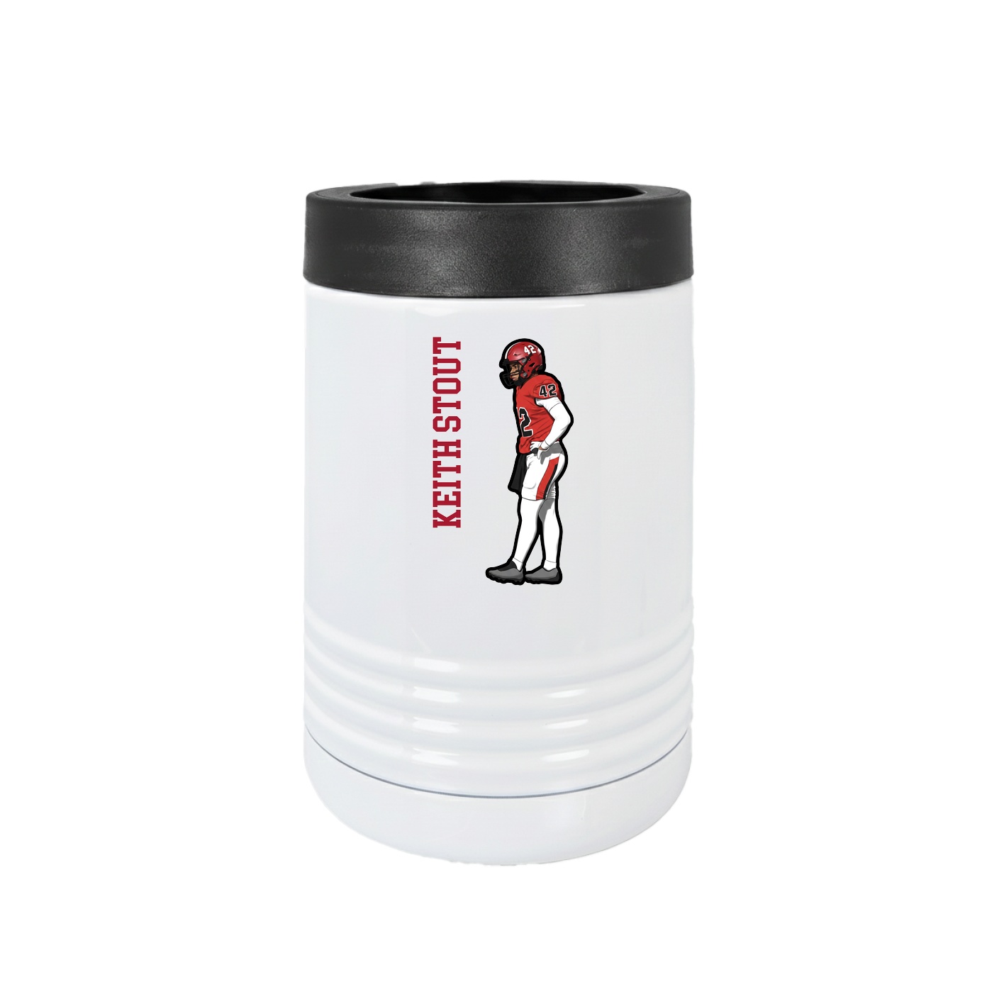 Beverage Holder — Name Vertical in White