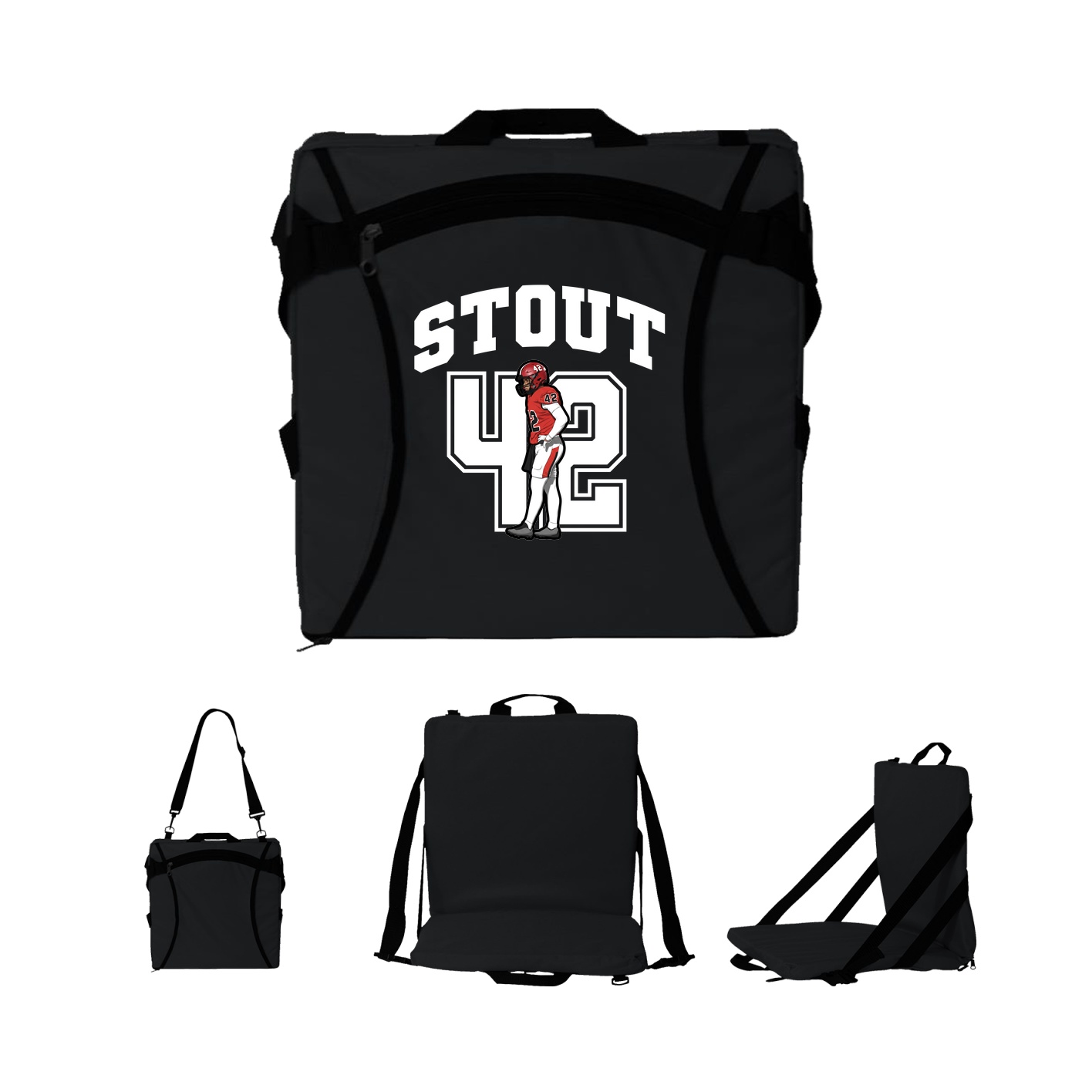 Folding Stadium Seat — Number in Black