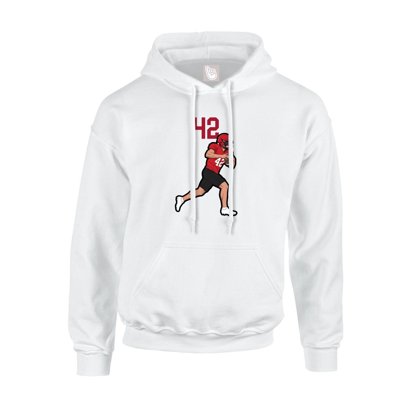 Youth Hoodie — Number Top in White
