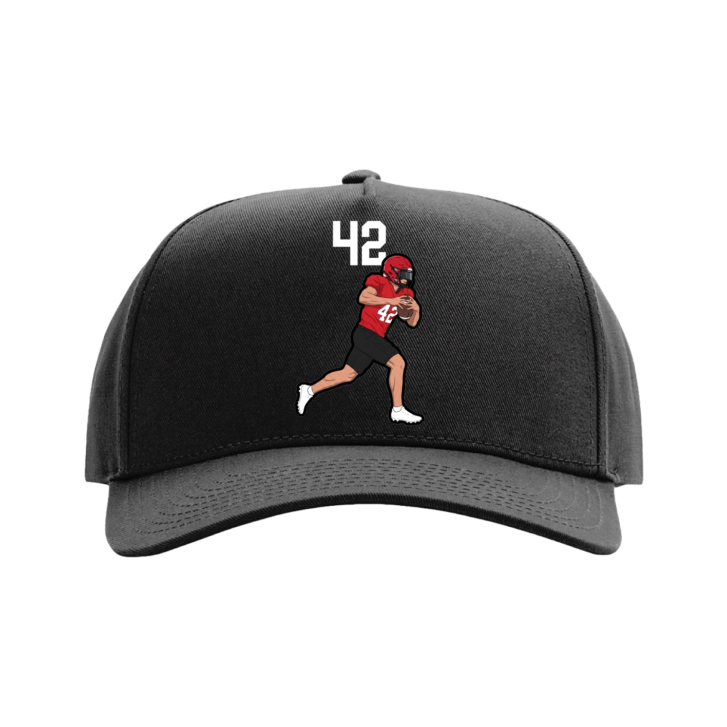 Full Fabric Five-Panel Champ Cap — Number Top in Black