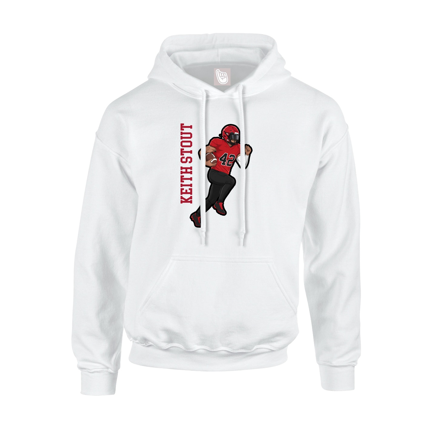 Youth Hoodie — Name Vertical in White
