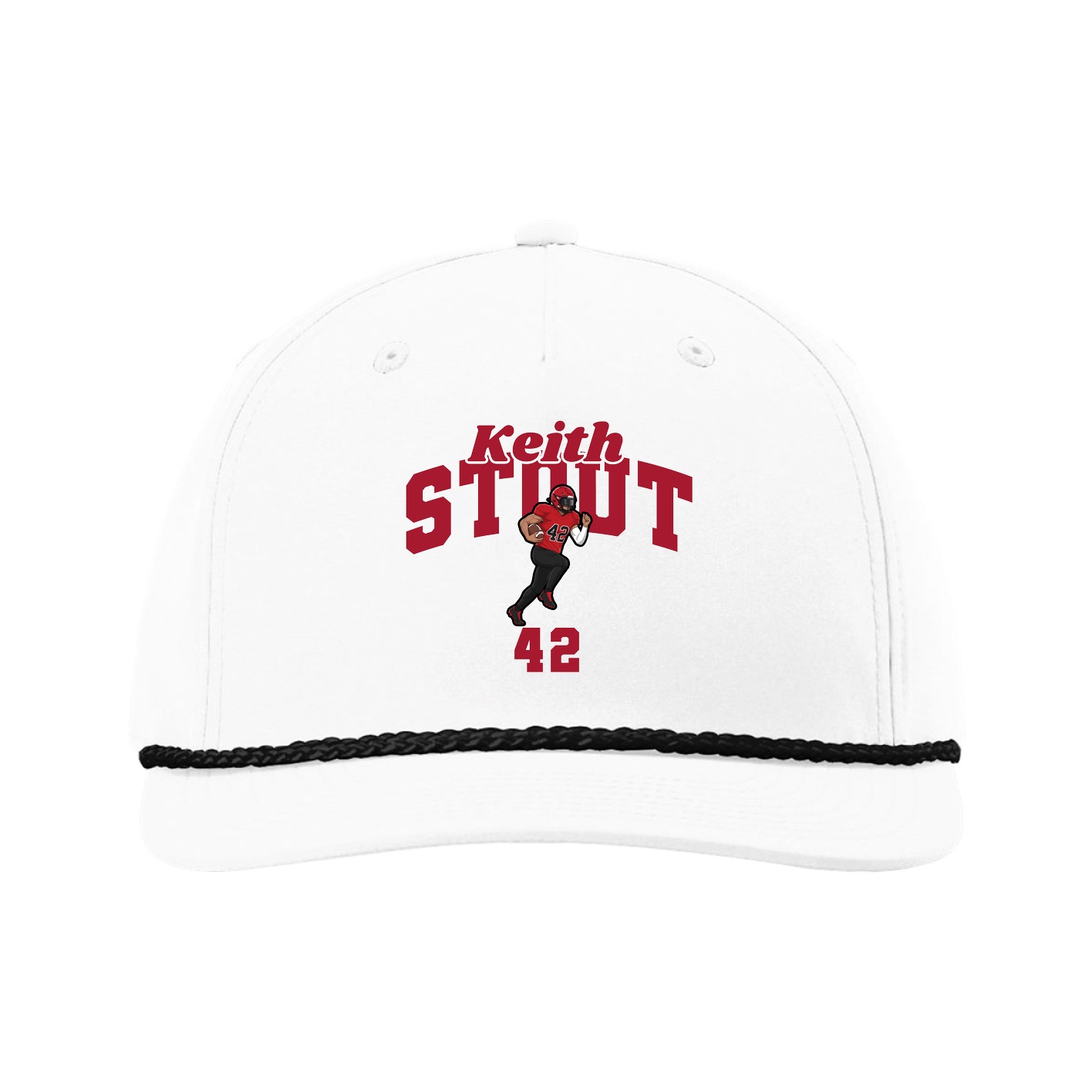 Five-Panel Classic Rope Cap — Signature Arch in White