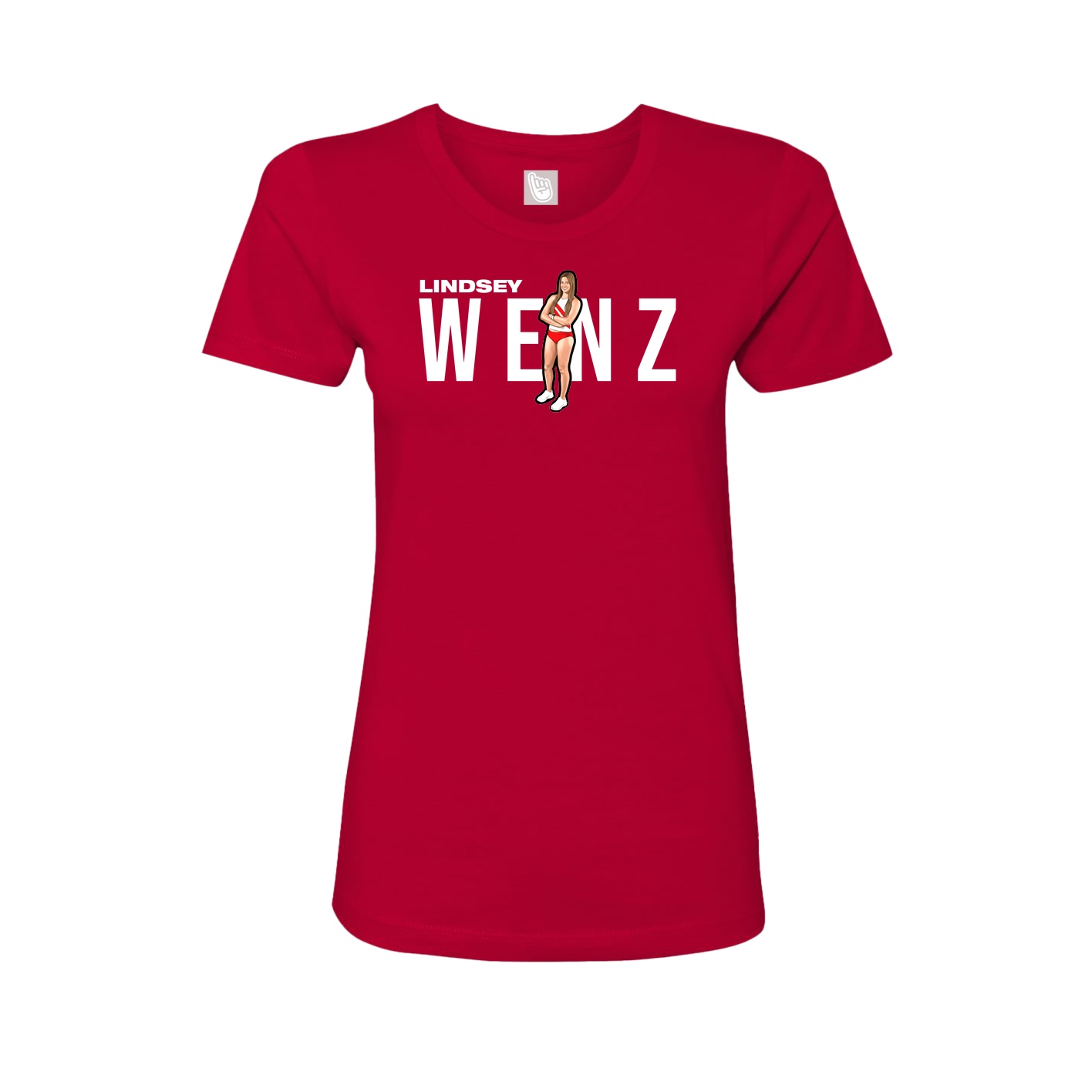 Fitted Women's Tee — Player Name in Red
