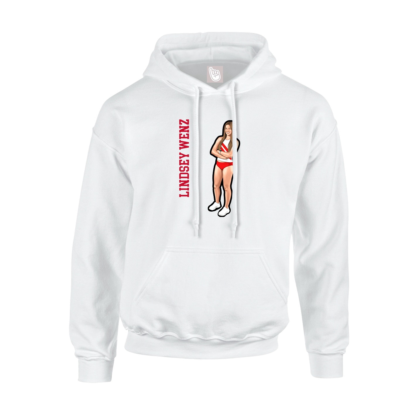 Hoodie — Name Vertical in White