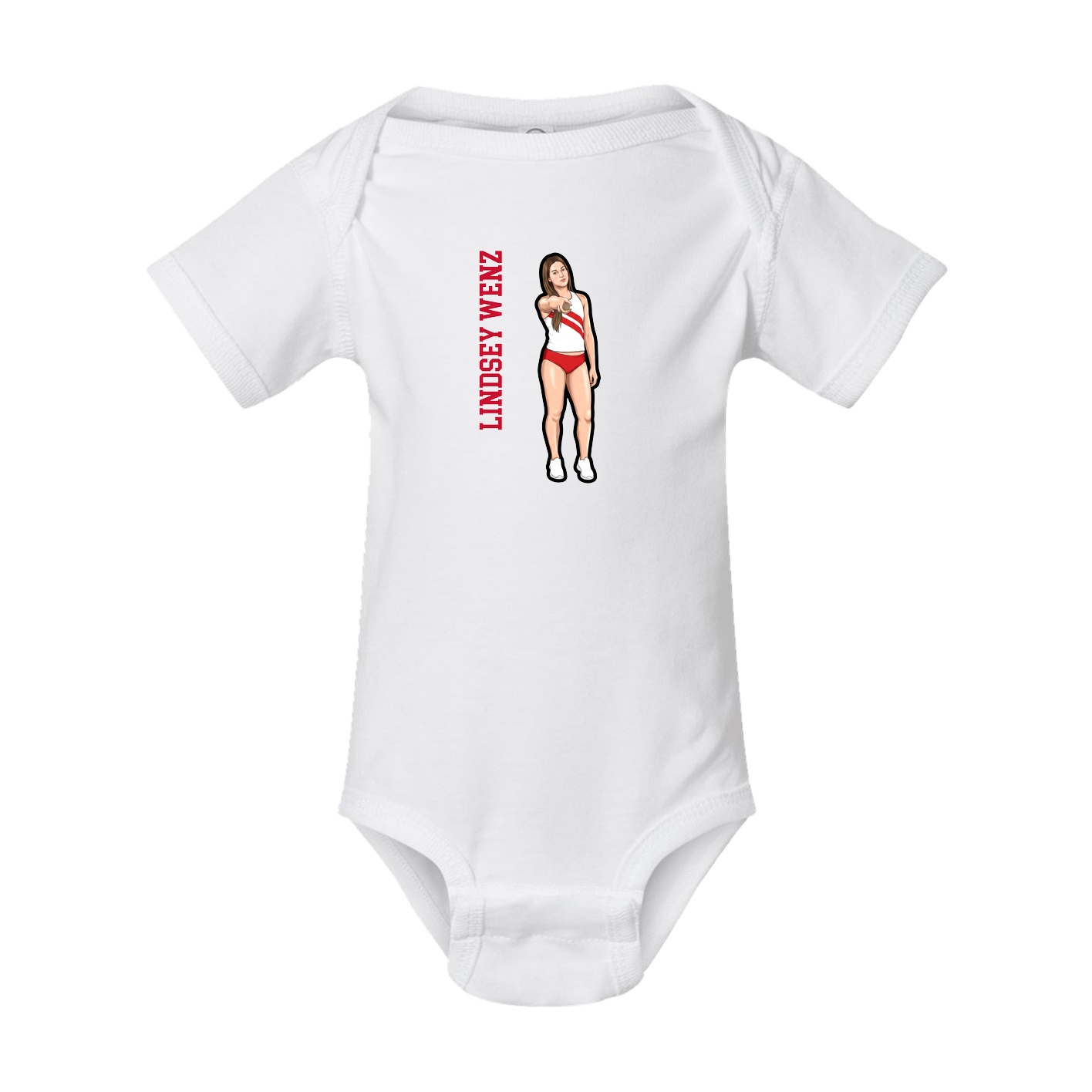 Baby Onesie — Name Vertical in White