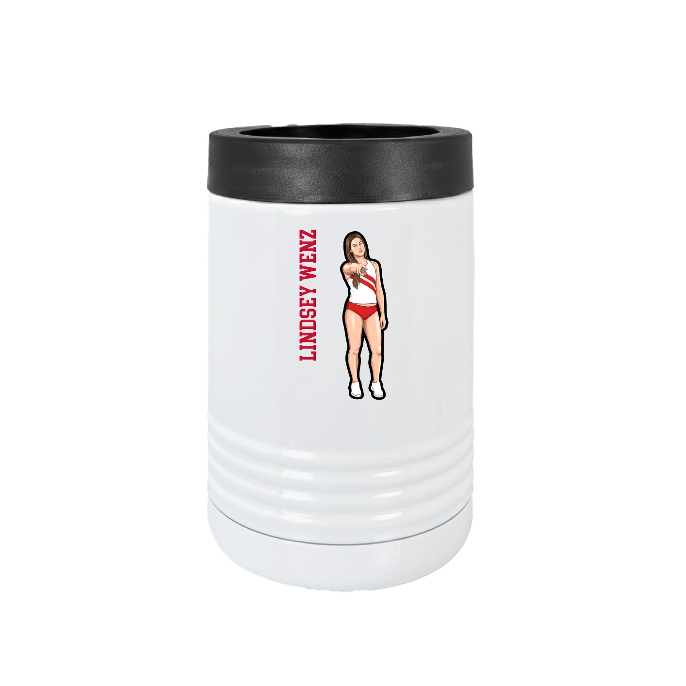 Beverage Holder — Name Vertical in White