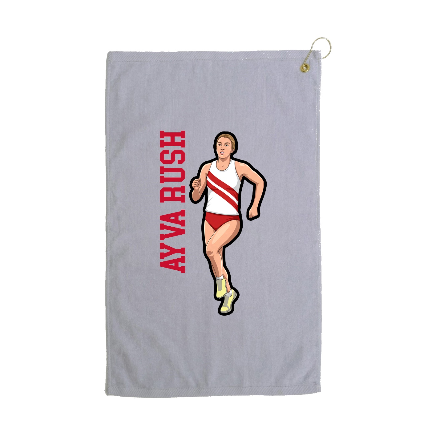 Golf Towel — Name Vertical in Grey