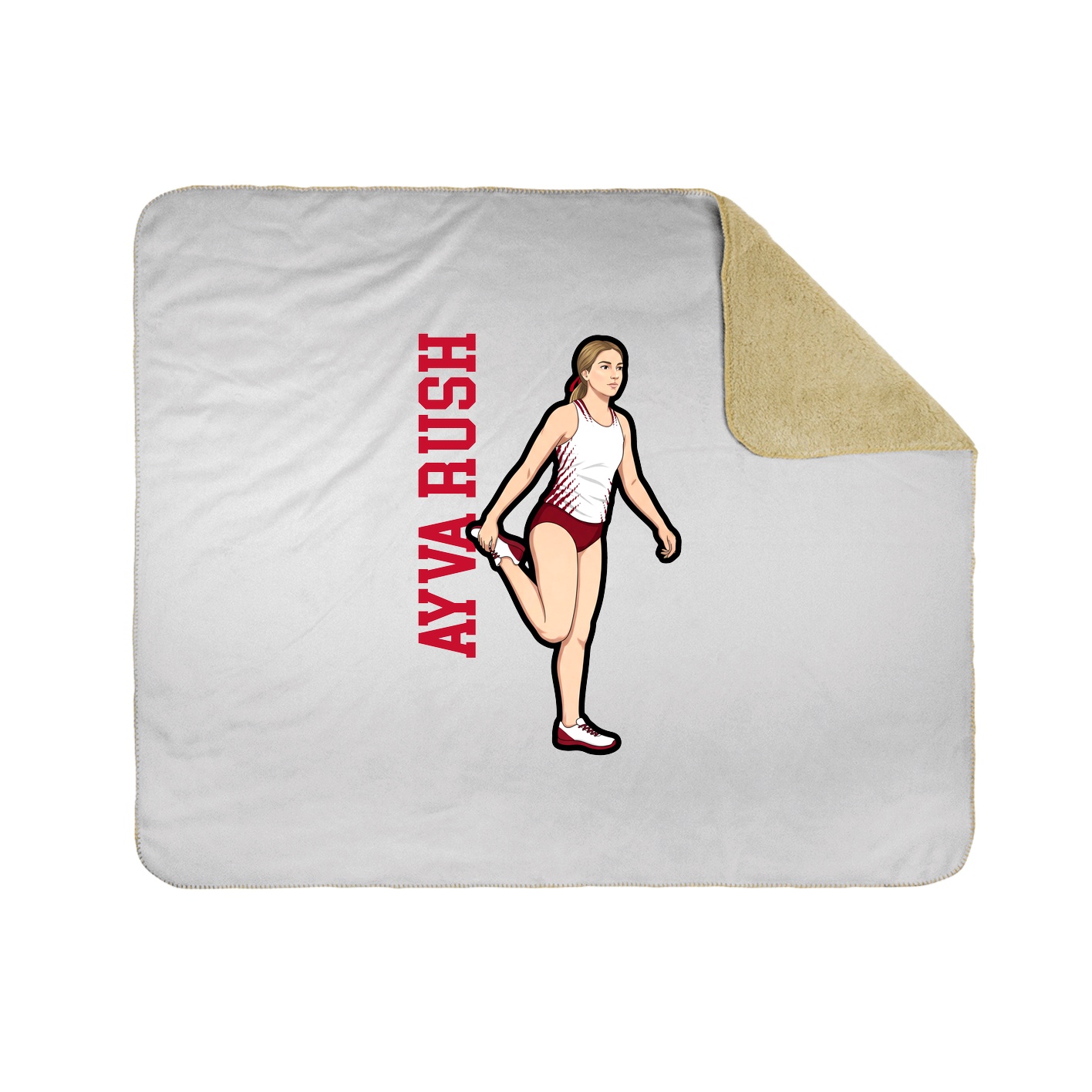 Throw Blanket — Name Vertical in White