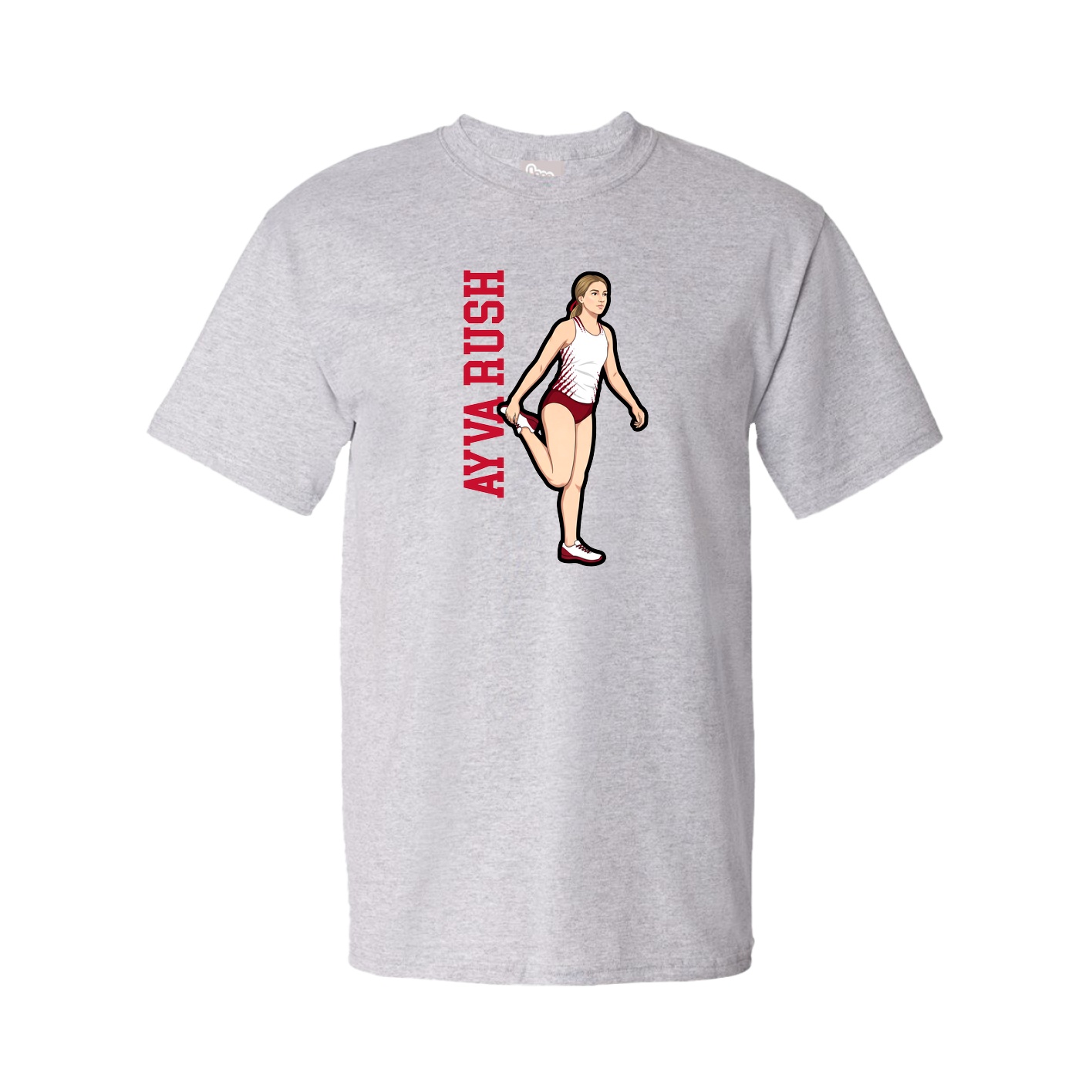 Youth Tee — Name Vertical in Grey