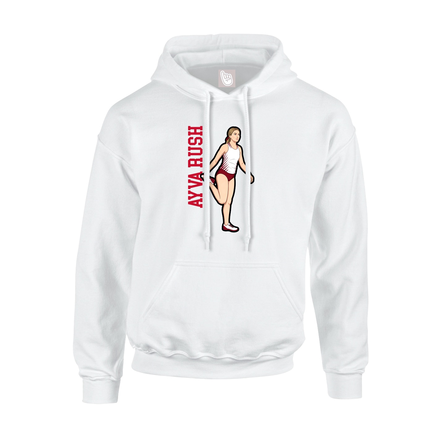 Youth Hoodie — Name Vertical in White