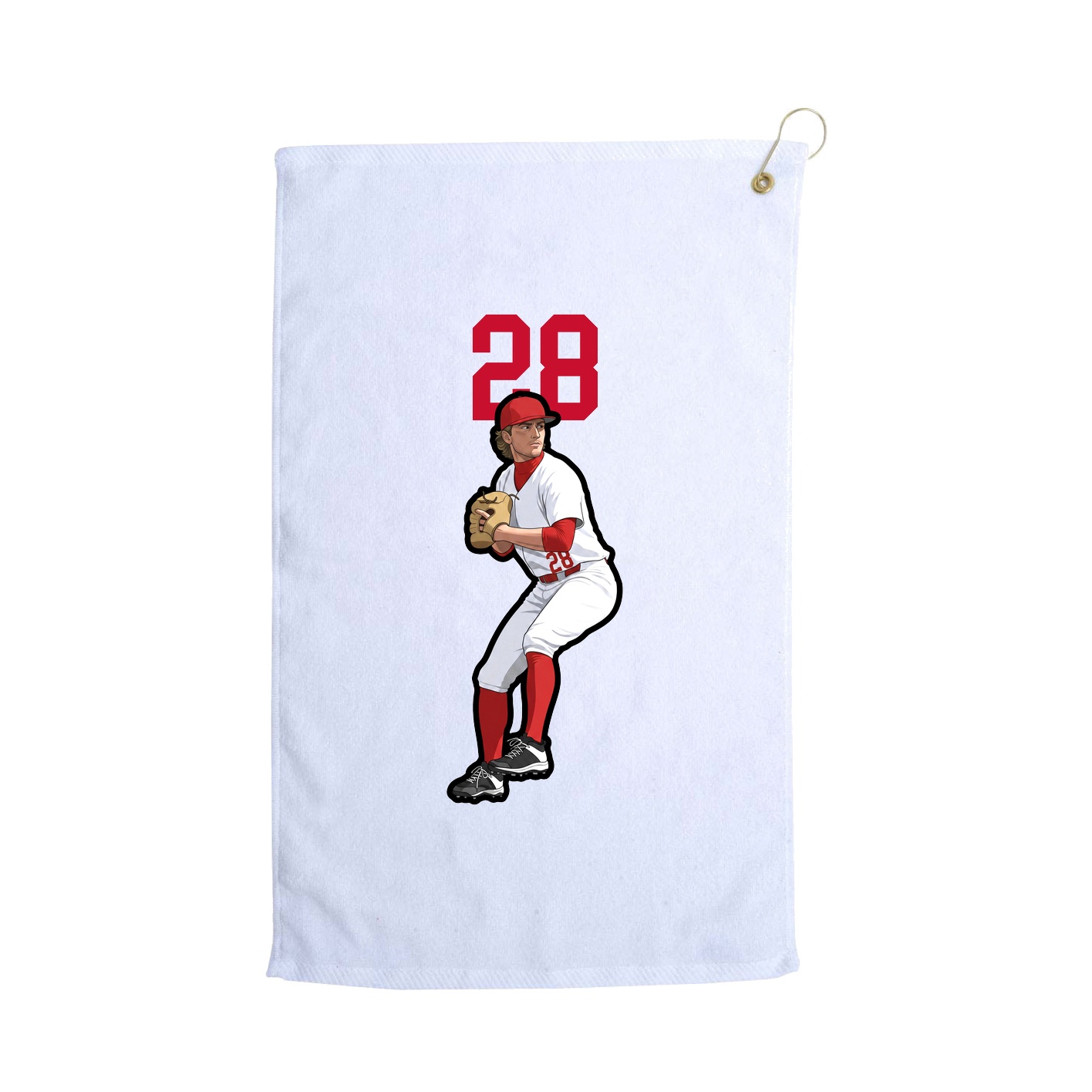 Golf Towel — Number Top in White