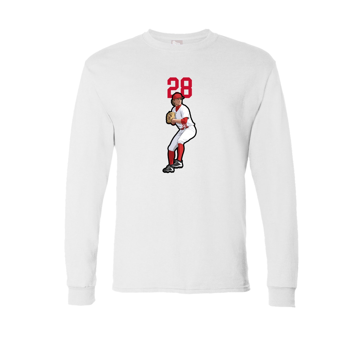 Long Sleeve Tee — Number Top in White