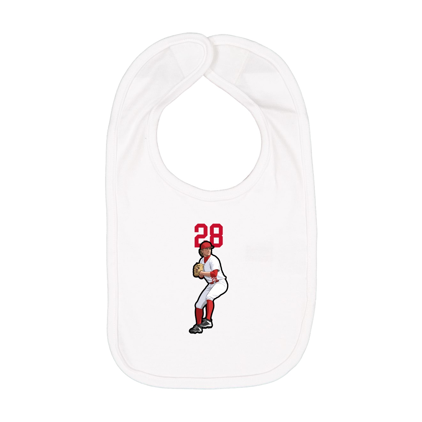 Infant Bib — Number Top in White