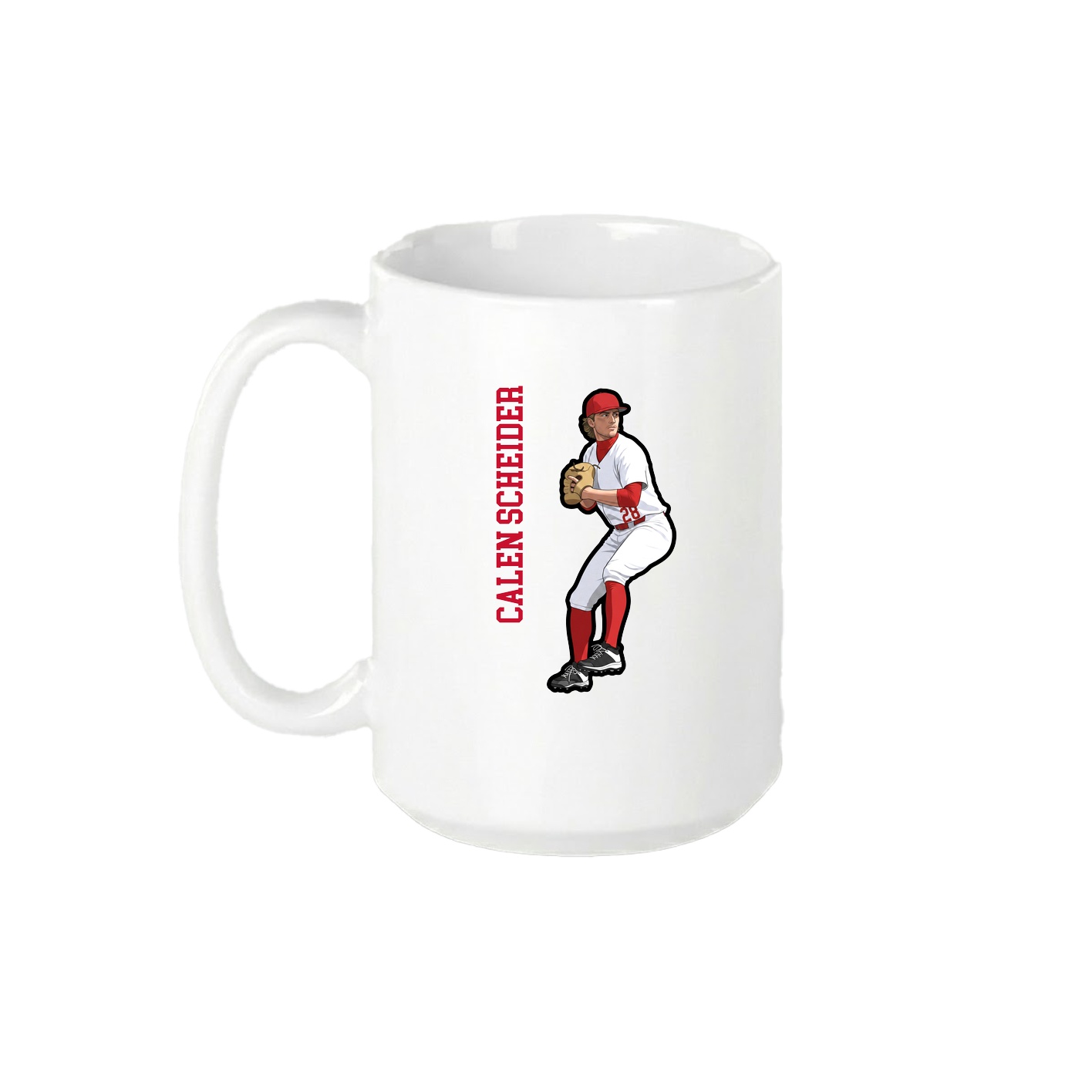 15oz Coffee Mug — Name Vertical in White