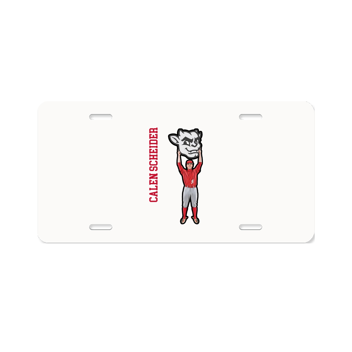 License Plate — Name Vertical in Classic