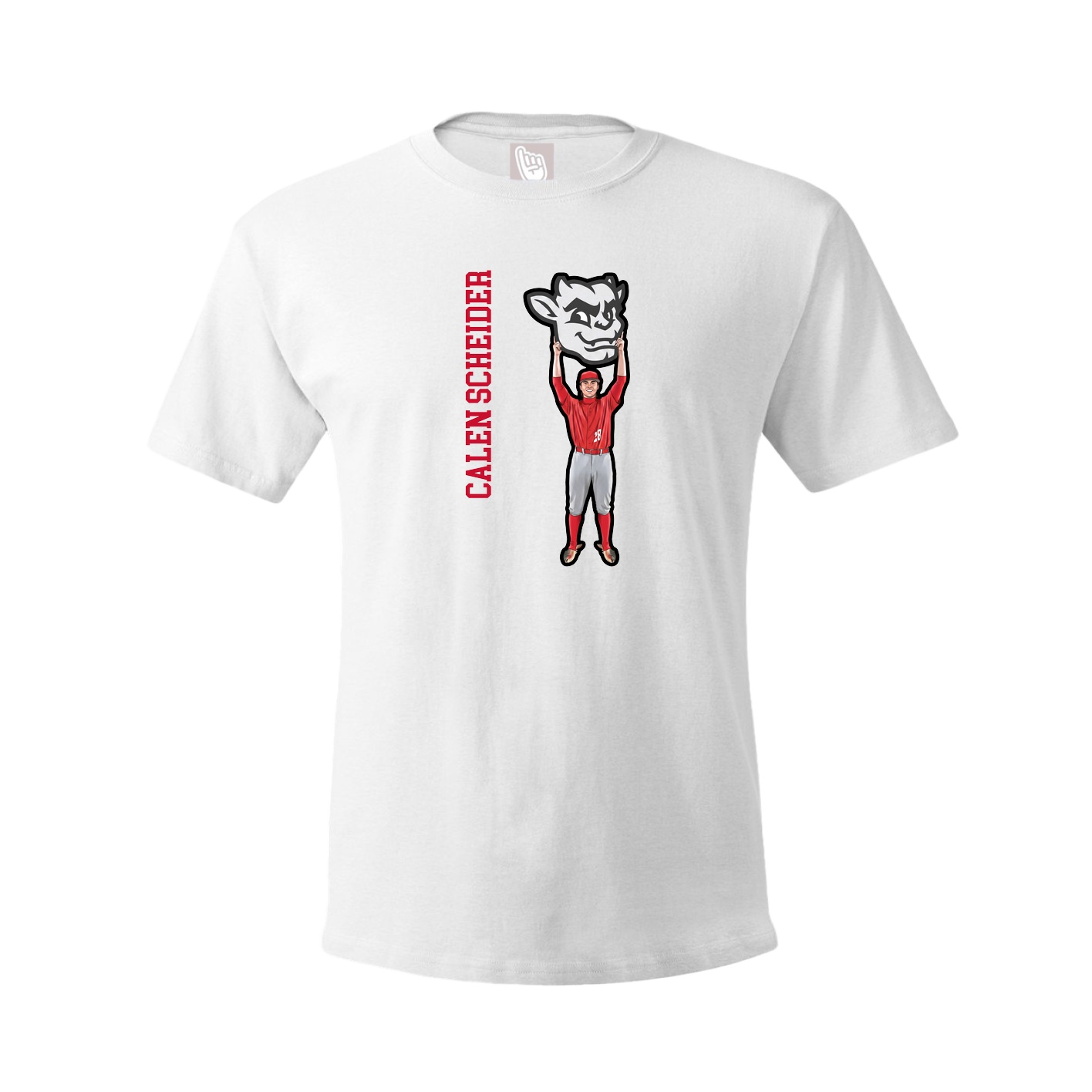 Tee — Name Vertical in White