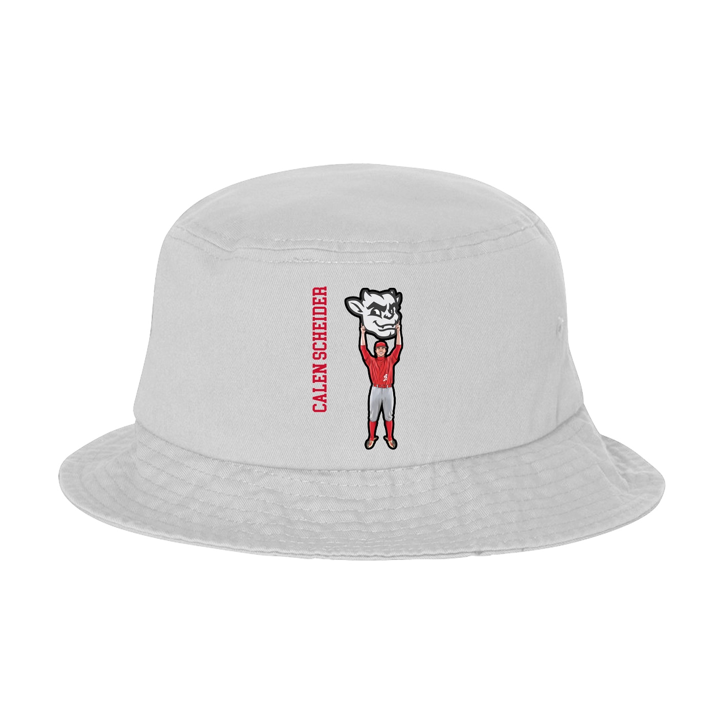 Bucket Cap — Name Vertical in White