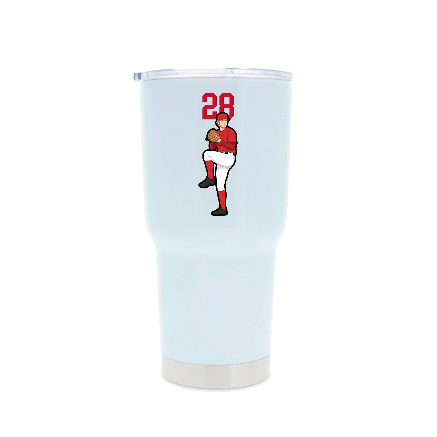 30oz Stainless Steel Tumbler — Number Top in White