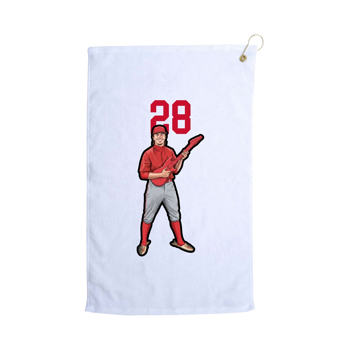 Golf Towel — Number Top in White