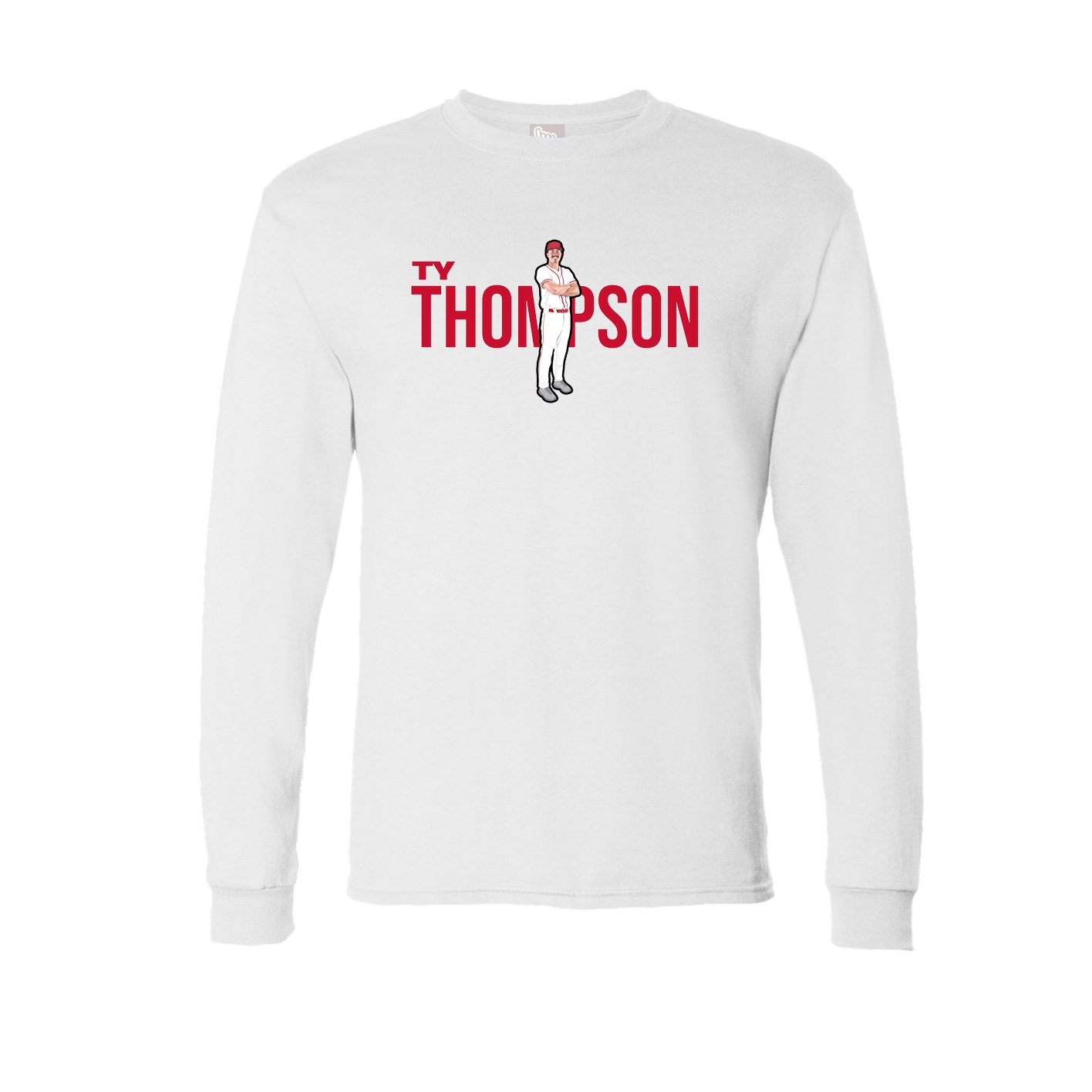 Long Sleeve Tee — Player Name in White