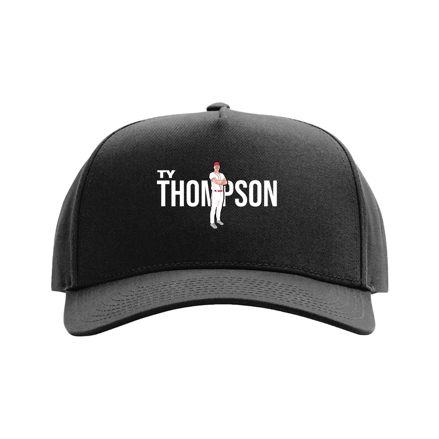 Full Fabric Five-Panel Champ Cap — Player Name in Black