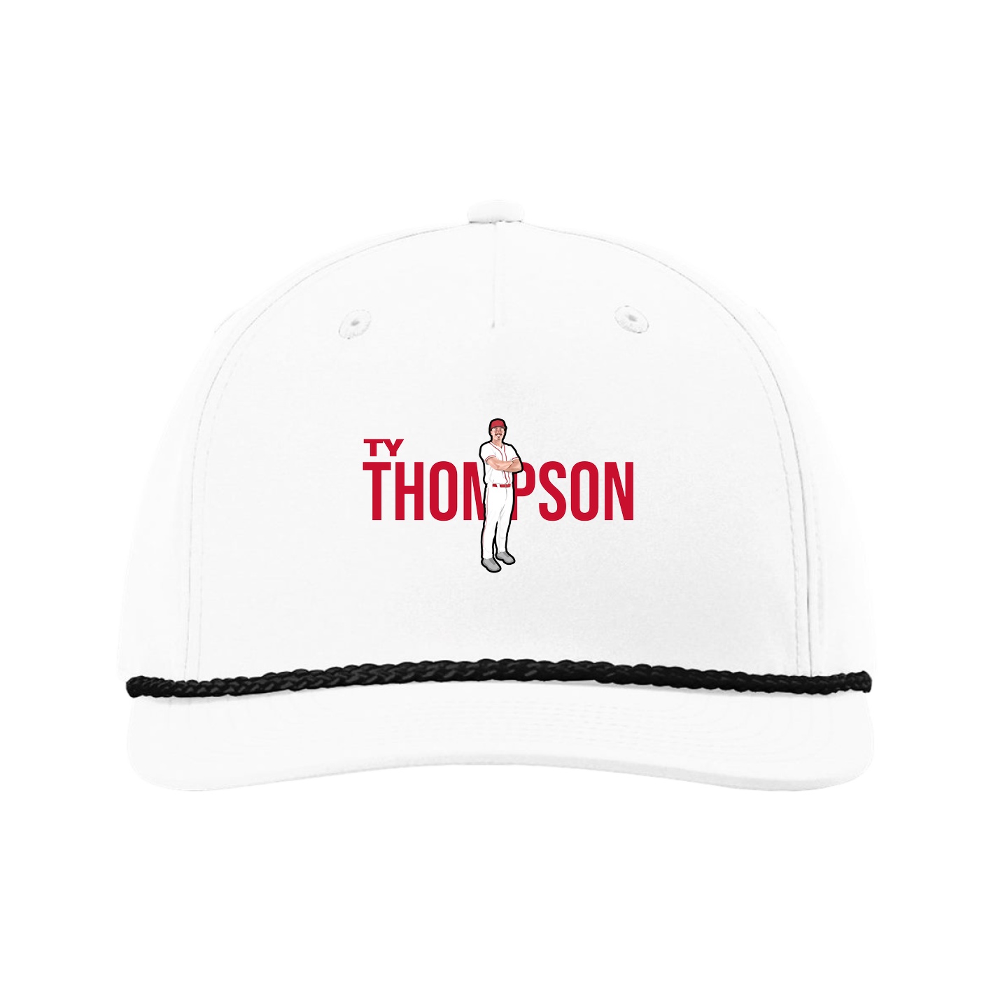 Five-Panel Classic Rope Cap — Player Name in White