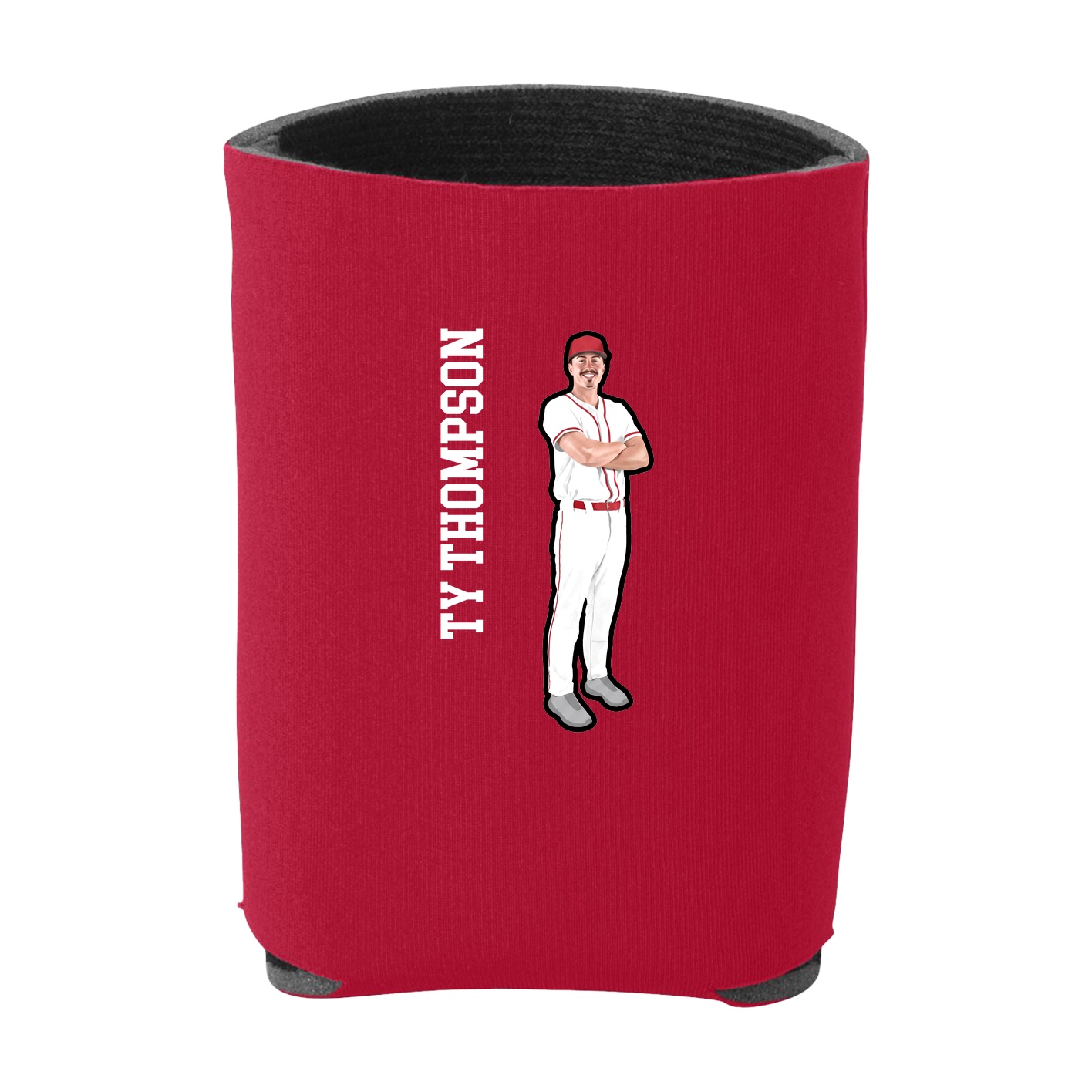 Can Holder — Name Vertical in Red