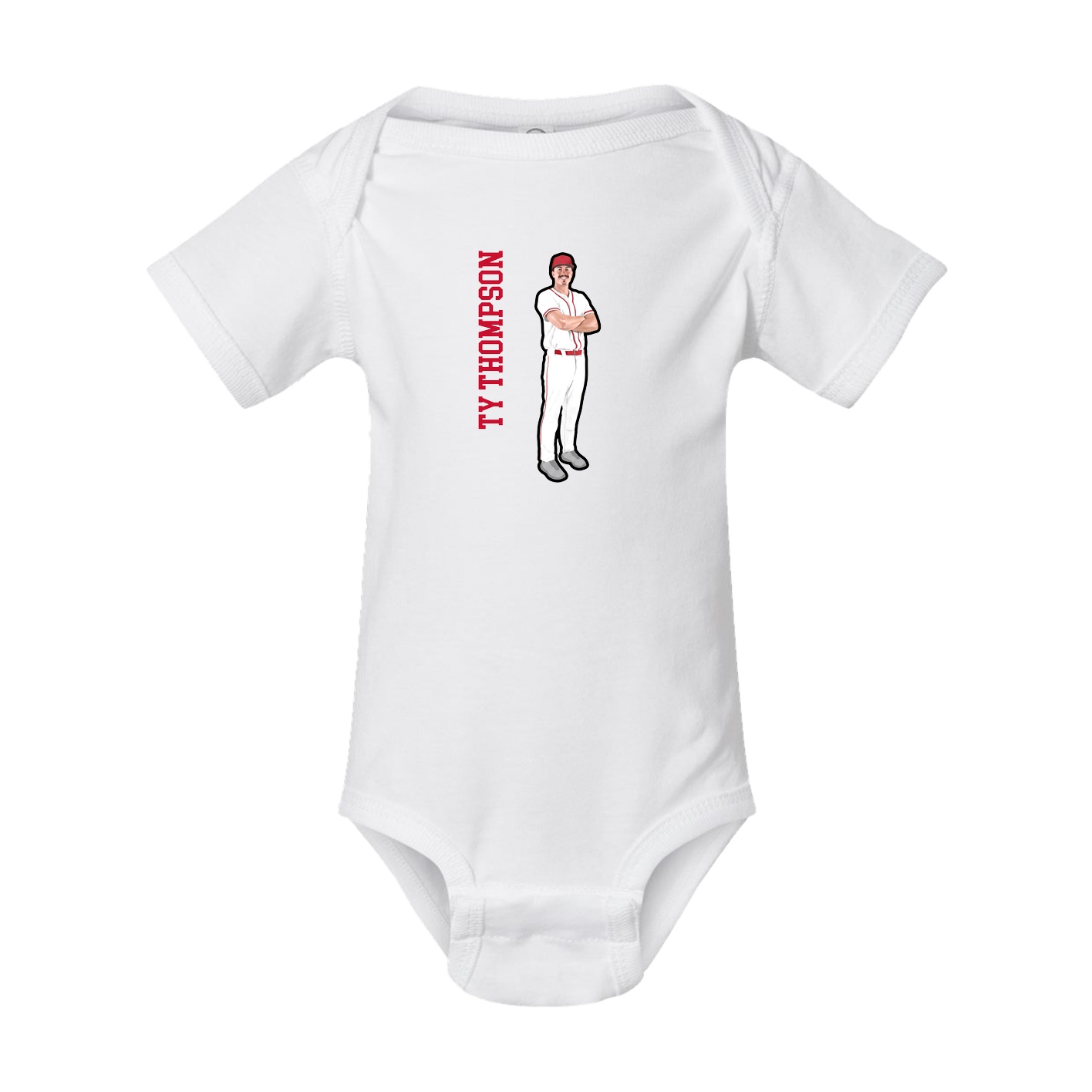 Baby Onesie — Name Vertical in White
