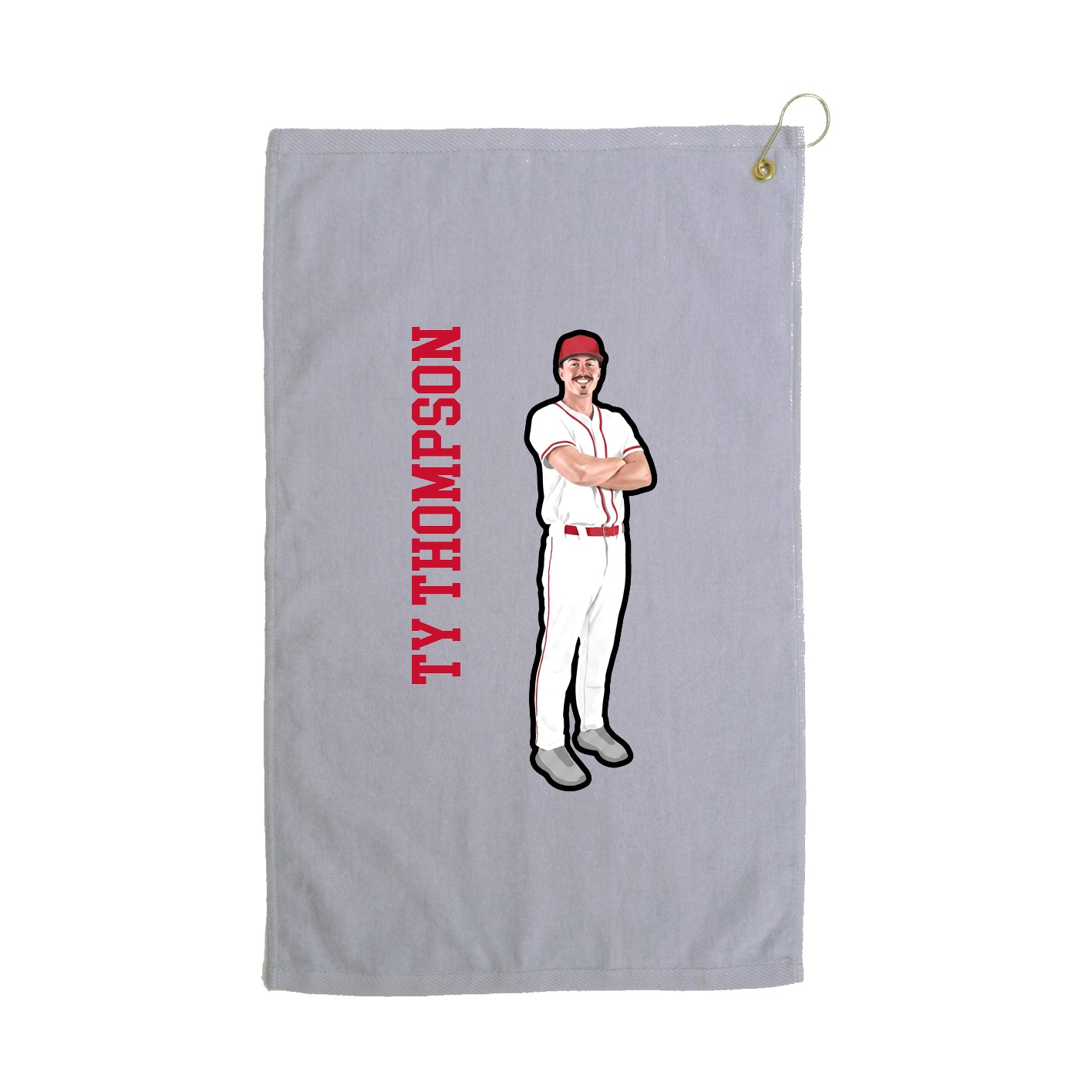 Golf Towel — Name Vertical in Grey