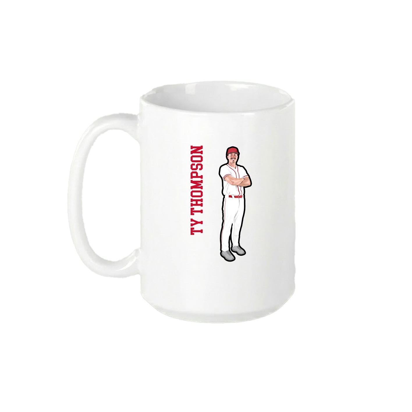 15oz Coffee Mug — Name Vertical in White
