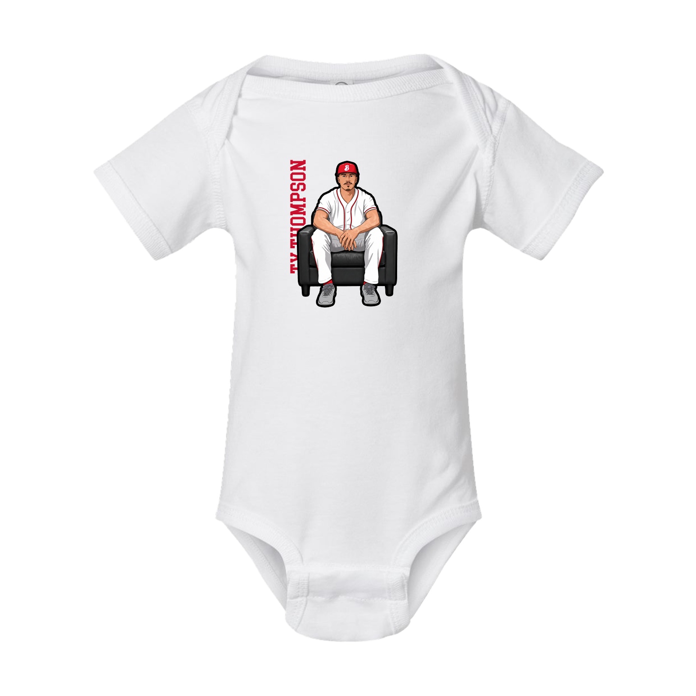 Baby Onesie — Name Vertical in White