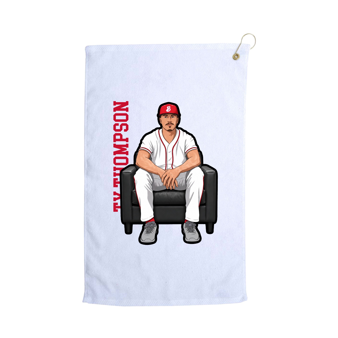 Golf Towel — Name Vertical in White