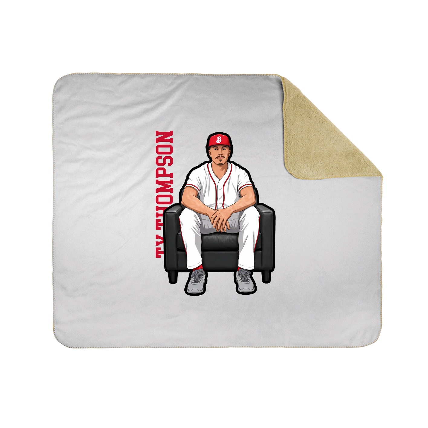 Throw Blanket — Name Vertical in White