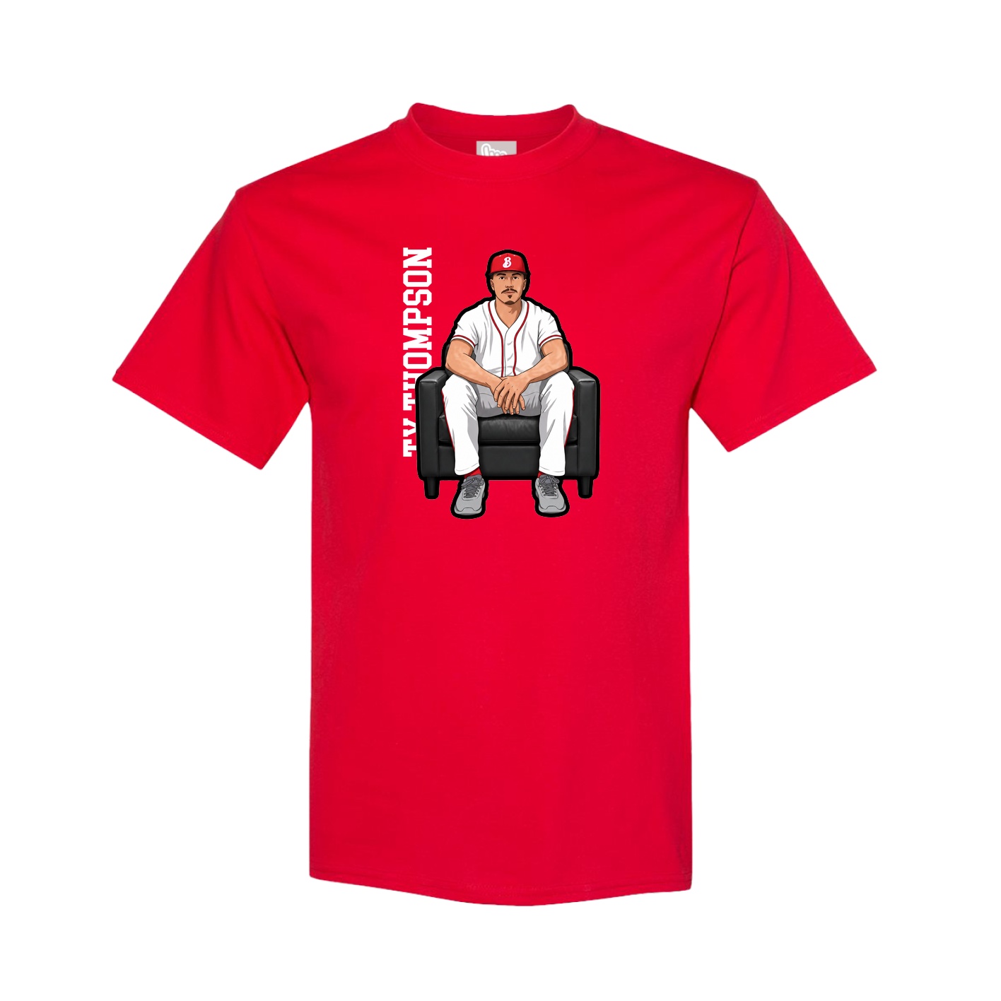 Youth Tee — Name Vertical in Red