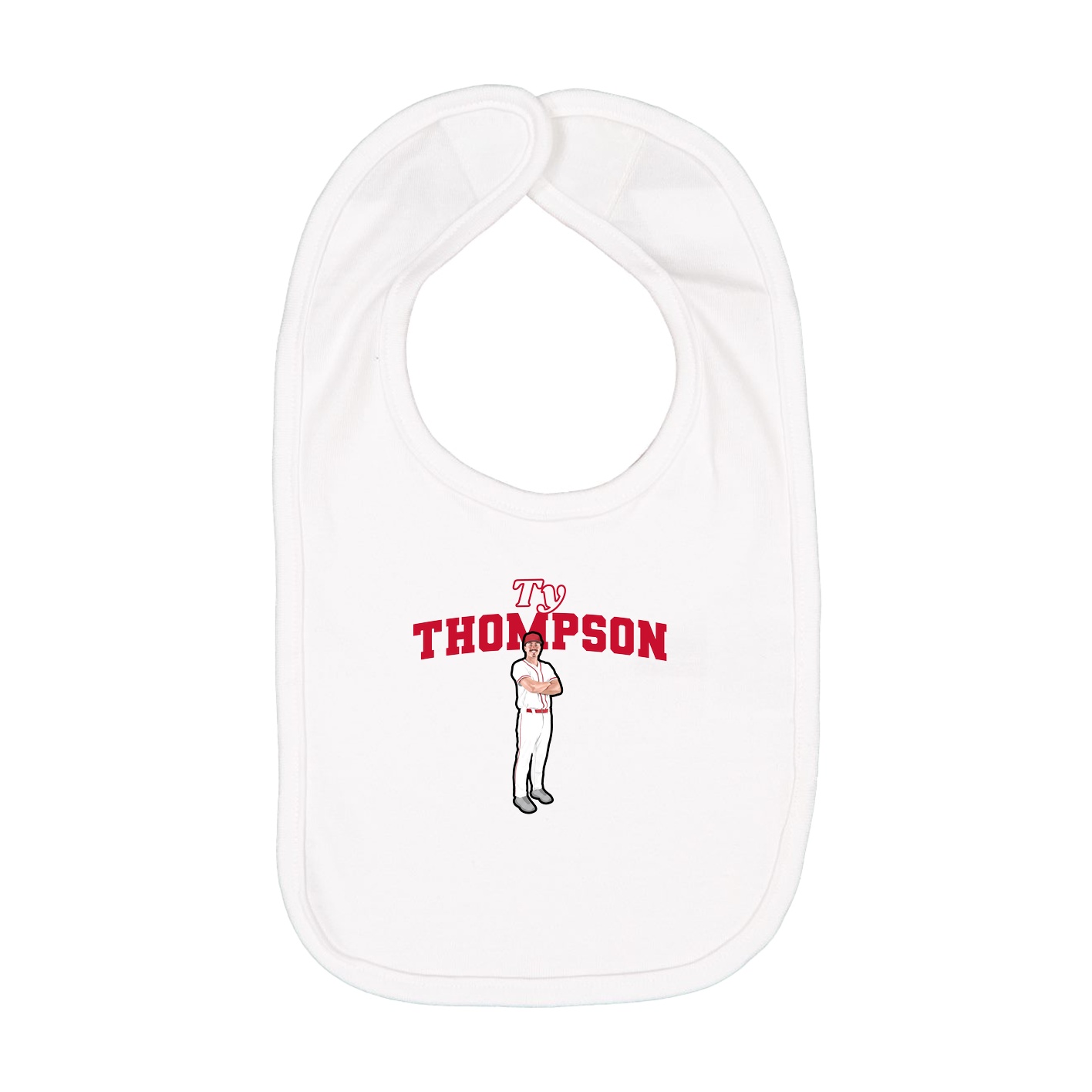 Infant Bib — Name Arch in White
