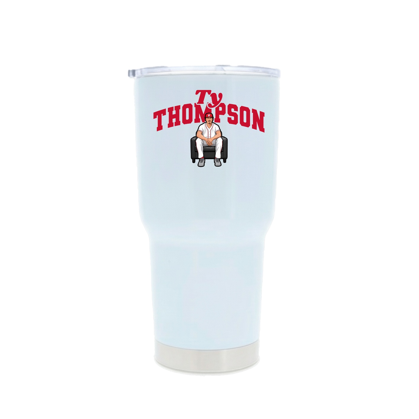 30oz Stainless Steel Tumbler — Signature Arch in White