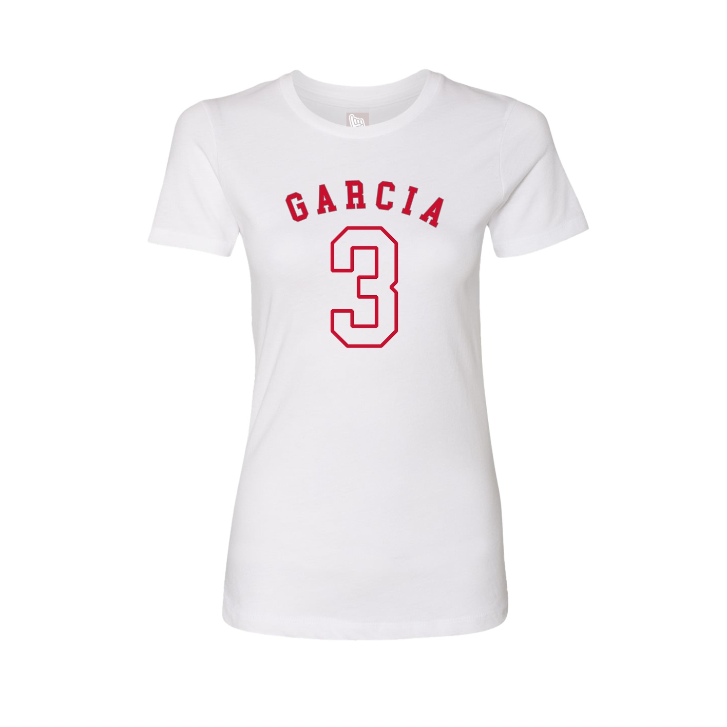 Fitted Women's Tee — Shirsey Arch in White