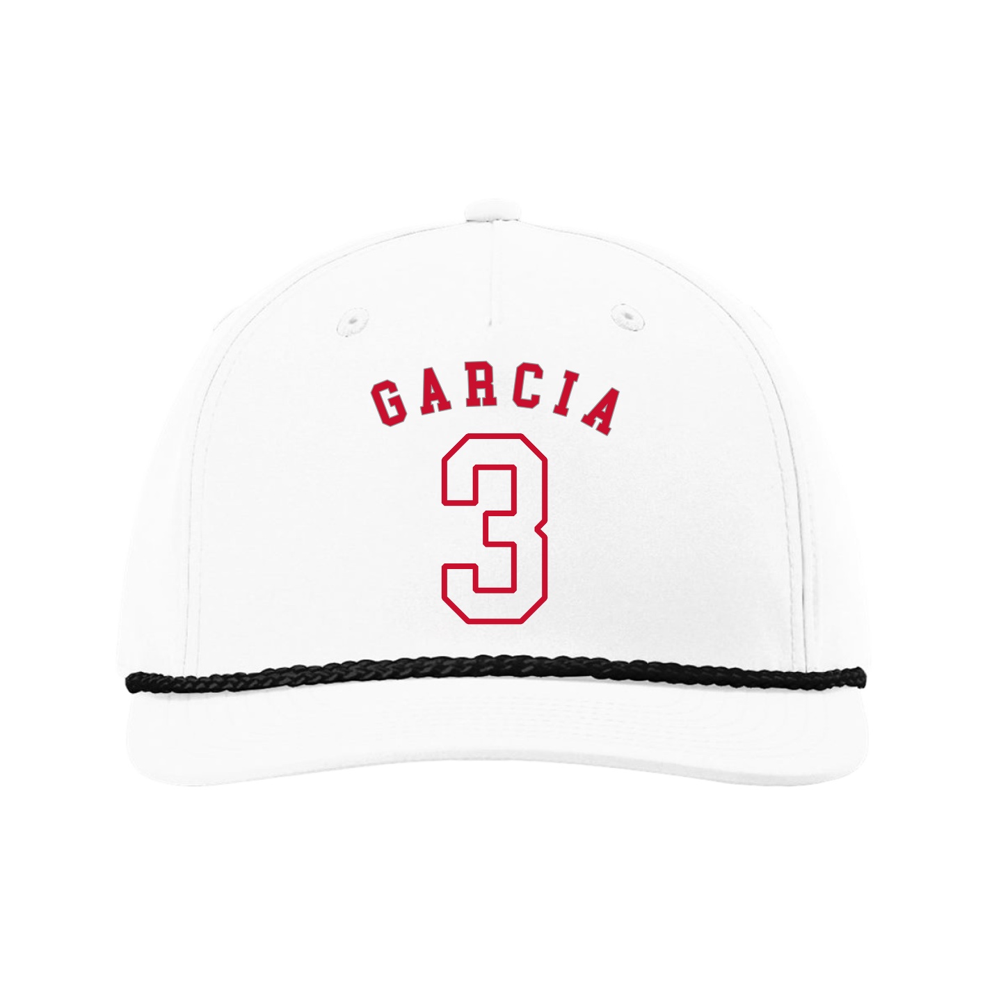 Five-Panel Classic Rope Cap — Shirsey Arch in White