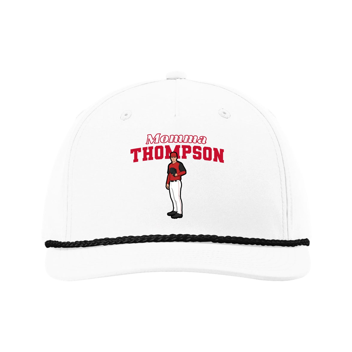 Five-Panel Classic Rope Cap — Mothers Day Block in White