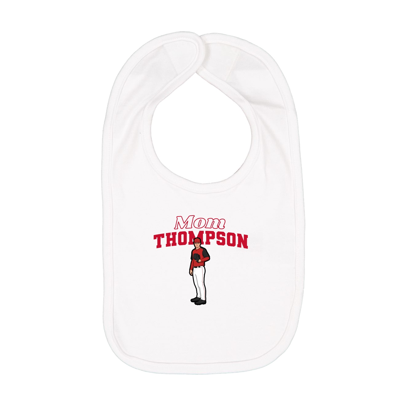 Infant Bib — Mothers Day Block in White