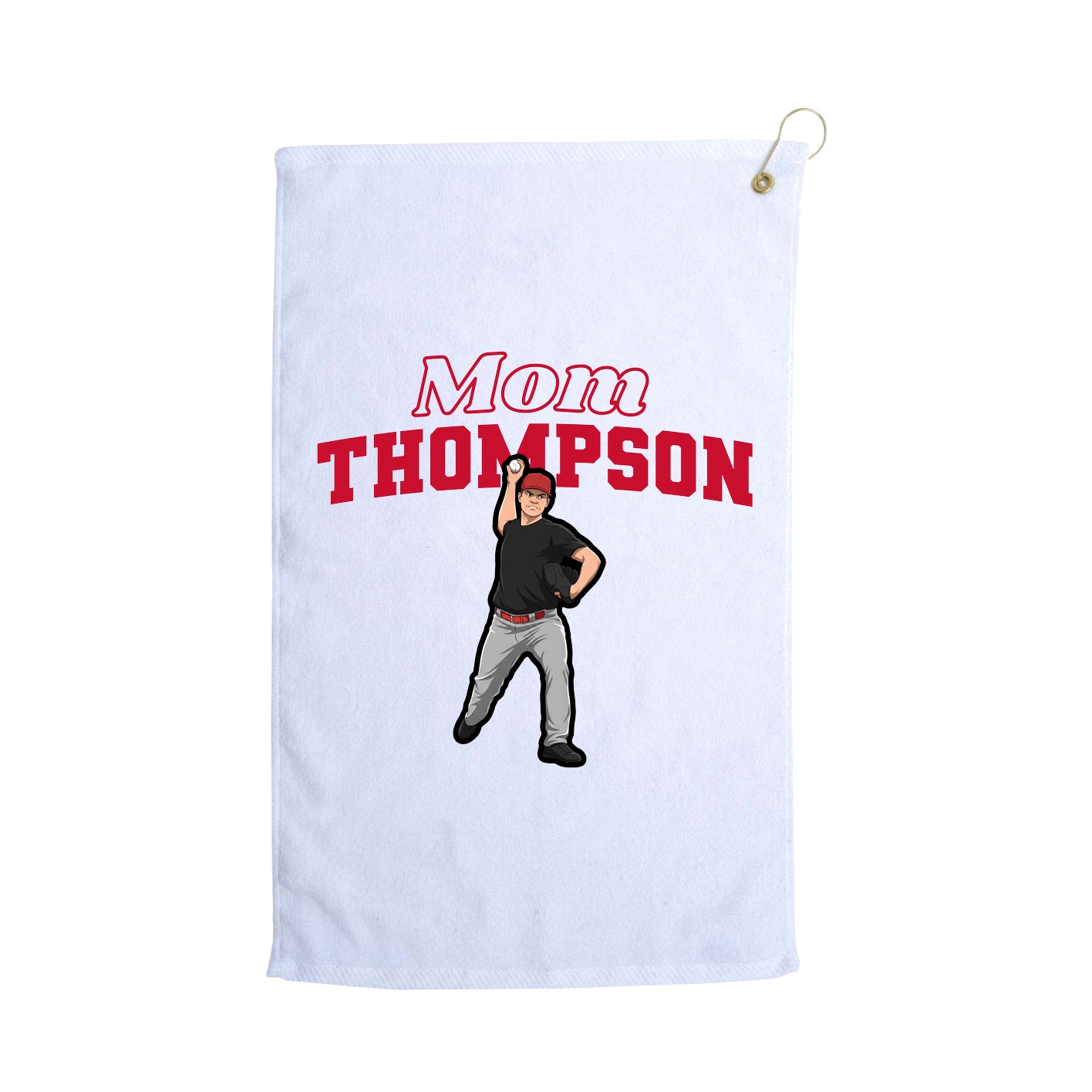 Golf Towel — Mothers Day Block in White