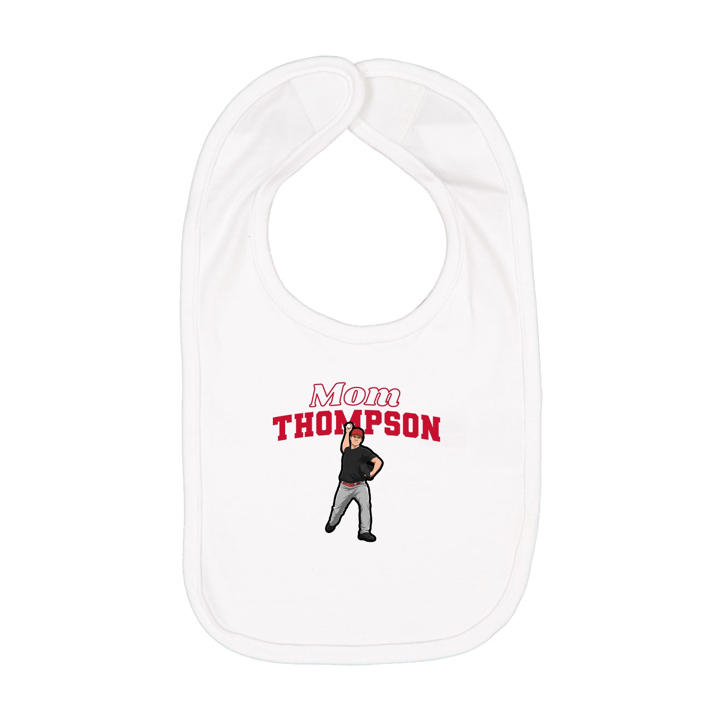 Infant Bib — Mothers Day Block in White