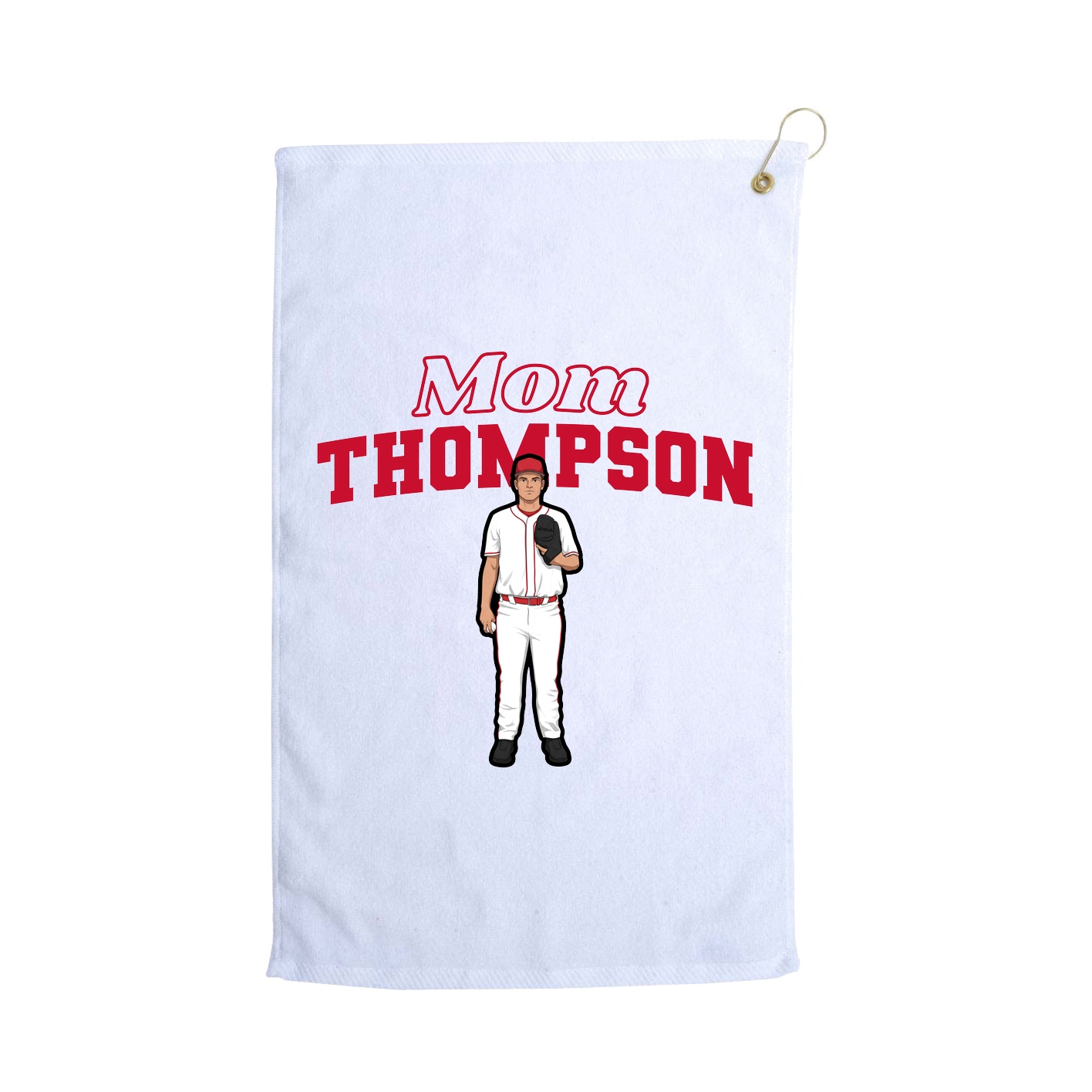 Golf Towel — Mothers Day Block in White