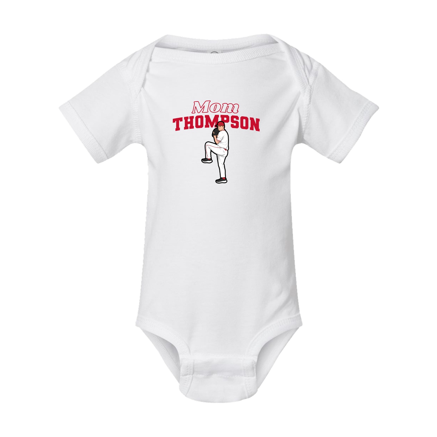 Baby Onesie — Mothers Day Block in White