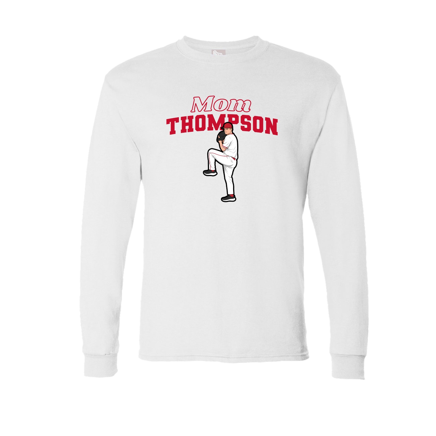 Long Sleeve Tee — Mothers Day Block in White