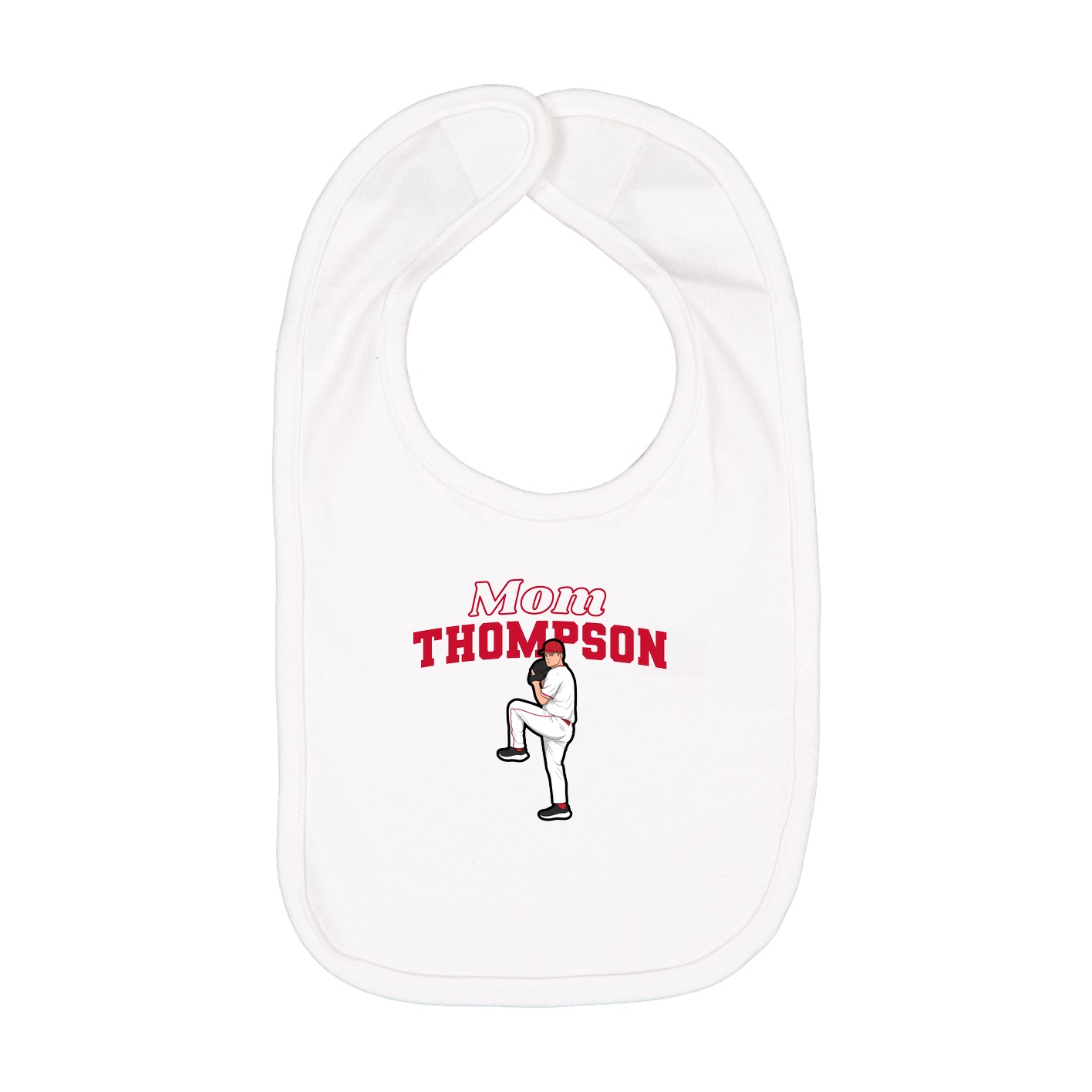 Infant Bib — Mothers Day Block in White